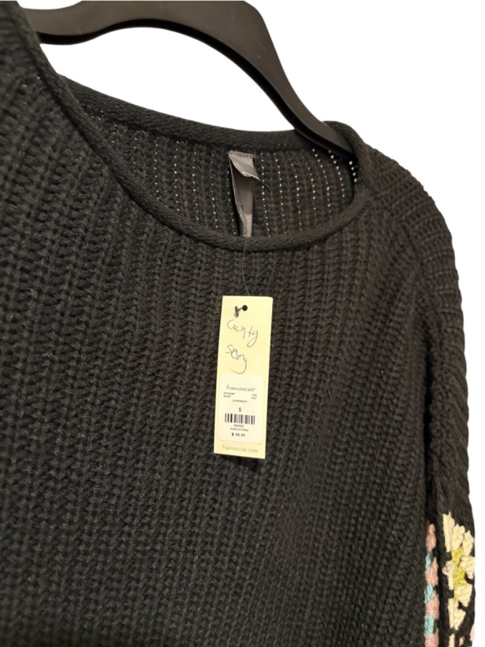 Francesca's Granny Square Crochet Sleeve Sweater - Picture 6 of 6